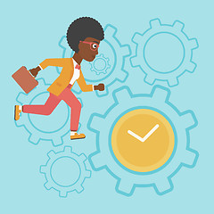 Image showing Business woman running vector illustration.