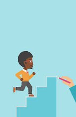 Image showing Businessman running upstairs vector illustration.