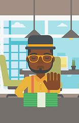 Image showing Man refusing bribe vector illustration.