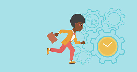 Image showing Business woman running vector illustration.