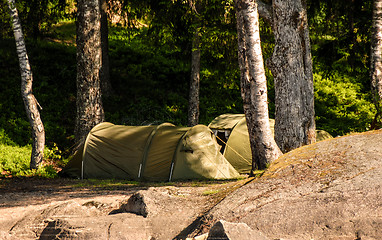 Image showing Camping in the forest