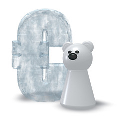 Image showing ice euro symbol and white bear pawn - 3d rendering