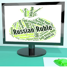 Image showing Russian Ruble Shows Worldwide Trading And Foreign