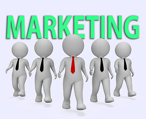 Image showing Marketing Businessmen Indicates Businessman Media And Promotions