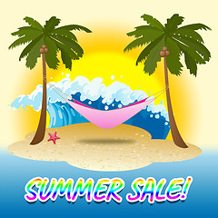 Image showing Summer Sale Represents Merchandise Seafront And Vacational