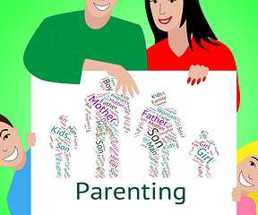 Image showing Parenting Words Indicates Mother And Baby And Child