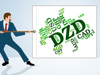 Image showing Dzd Currency Shows Foreign Exchange And Banknote