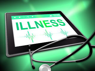 Image showing Illness Tablet Represents Disorder Diseases And Internet