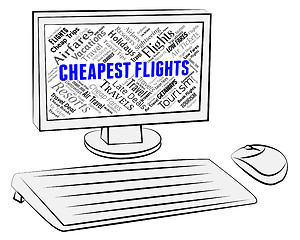 Image showing Cheapest Flights Represents Low Cost And Aircraft