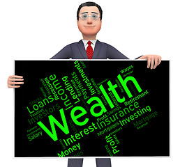 Image showing Wealth Word Shows Words Text And Rich