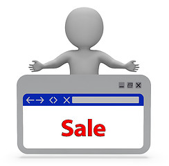 Image showing Sale Webpage Indicates Rebate Browsing And Merchandise 3d Render