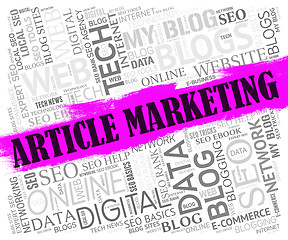 Image showing Article Marketing Shows Web Site And Commerce