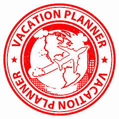 Image showing Vacation Planner Shows Vacational Organizing And Diary