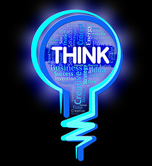 Image showing Think Lightbulb Indicates Contemplation Plan And Consideration