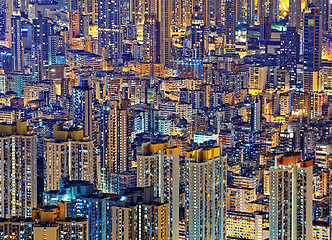 Image showing Hong Kong Public living downtown at night