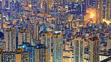 Image showing Hong Kong Public living downtown at night