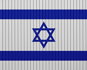 Image showing Flag on corrugated iron