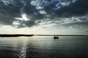 Image showing sunrise fishing