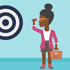 Image showing Businesswoman and target board vector illustration