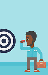 Image showing Businessman and target board vector illustration.
