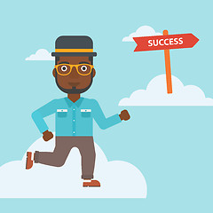 Image showing Businessman moving to success vector illustration.