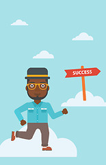 Image showing Businessman moving to success vector illustration.