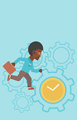 Image showing Businessman running vector illustration.