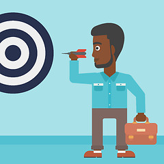 Image showing Businessman and target board vector illustration.