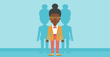 Image showing Woman searching for job vector illustration.