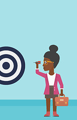 Image showing Businesswoman and target board vector illustration