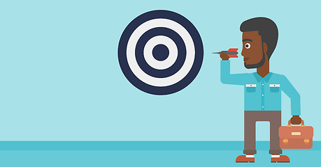 Image showing Businessman and target board vector illustration.