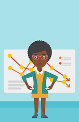 Image showing Bancrupt business woman vector illustration.