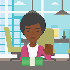 Image showing Woman refusing bribe vector illustration.