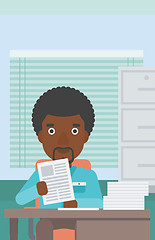 Image showing HR manager checking files vector illustration.