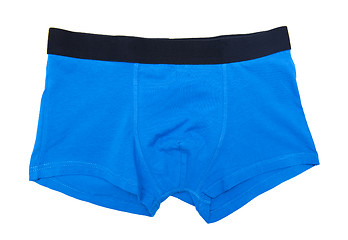 Image showing Blue boxer shorts isolated on the white background