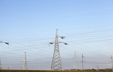 Image showing High-voltage poles, close-up