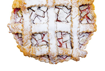 Image showing Tart with rhubarb isolated on the white background