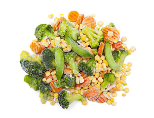 Image showing Frozen vegetables isolated on the white background