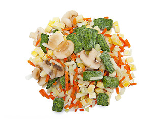 Image showing Frozen vegetables isolated on the white background