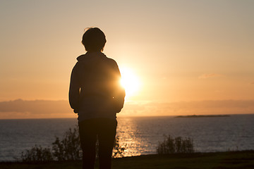 Image showing Sunset Child