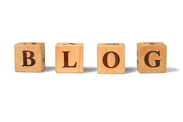 Image showing Wooden blocks with BLOG