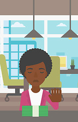 Image showing Woman refusing bribe vector illustration.