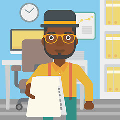 Image showing Man giving resume vector illustration.