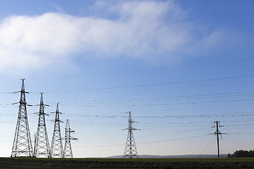 Image showing High-voltage power poles