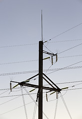 Image showing High-voltage poles, close-up