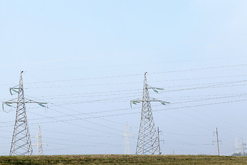 Image showing High-voltage power poles