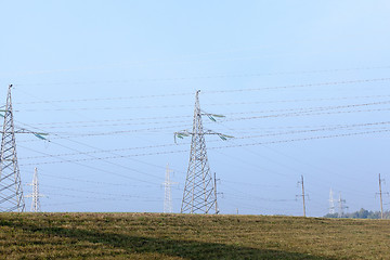 Image showing High-voltage power poles