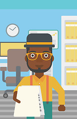 Image showing Man giving resume vector illustration.