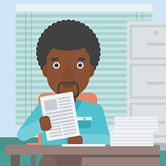 Image showing HR manager checking files vector illustration.