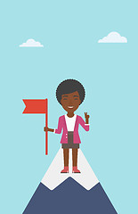 Image showing Cheerful leader business woman vector illustration